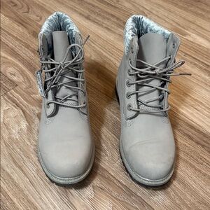 Timberland Gray Boots with Silver Cuff